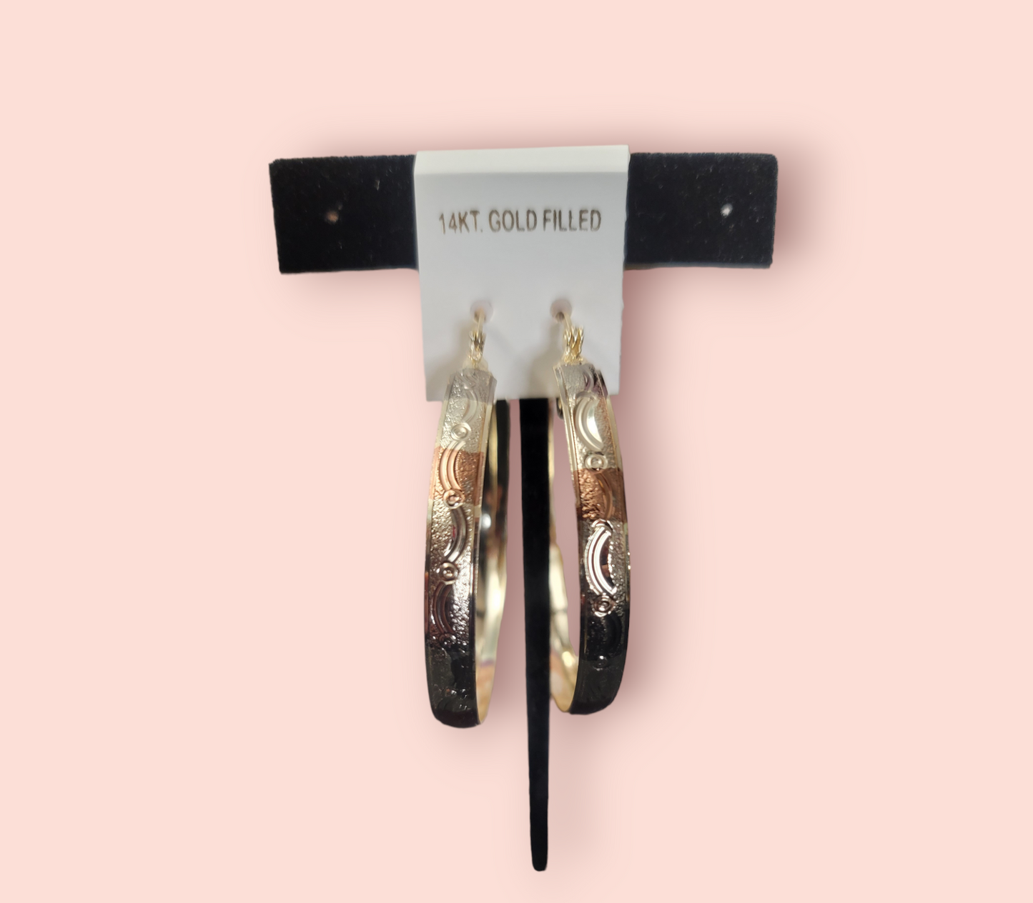 Hoop earrings laminated gold 14k