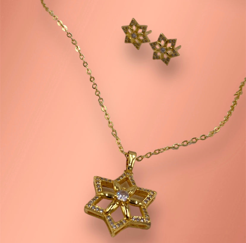 Star of David Laminated Gold Set