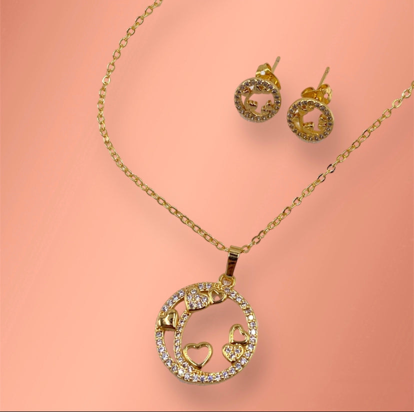 Mini Hearts Laminated Gold Set