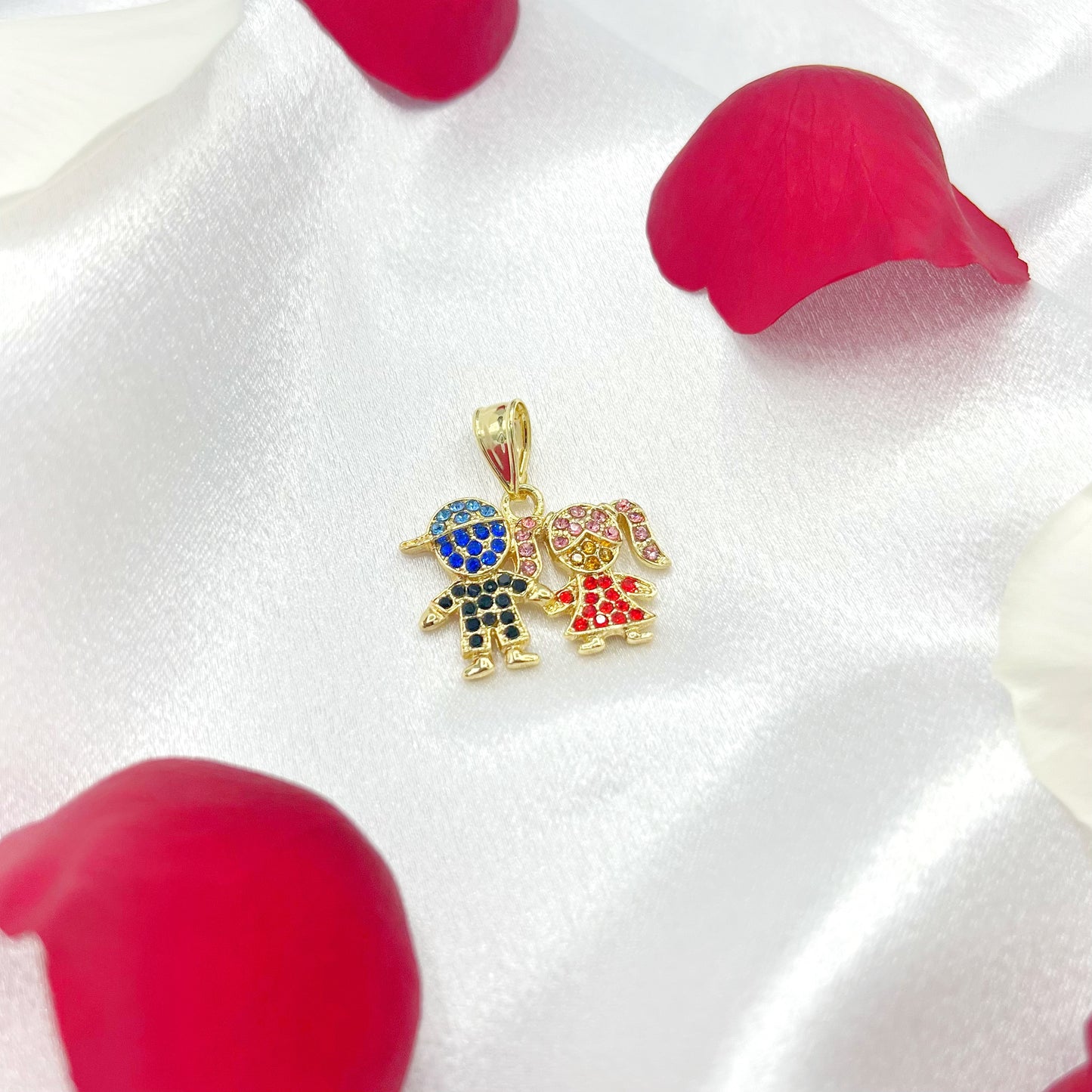 Boy and Girl Pendant Laminated Gold
