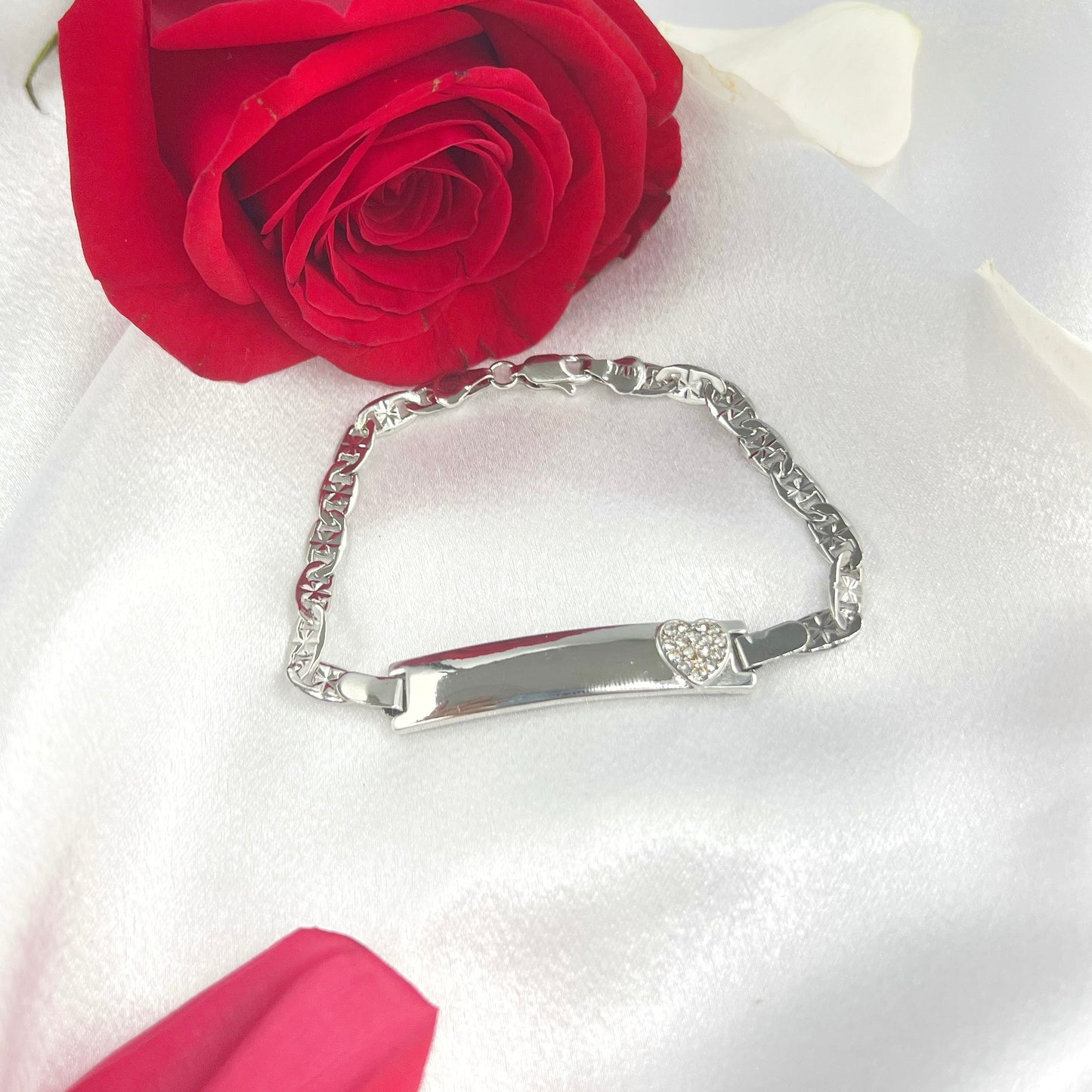 Heart White Laminated Gold Bracelet