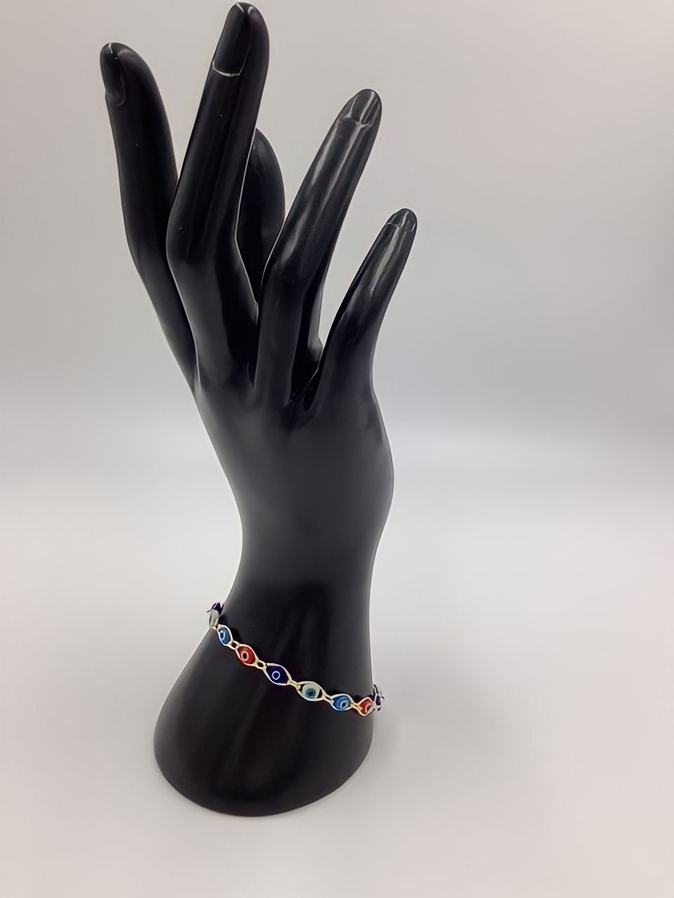 Multi-Color Laminated Gold Evil Eye Bracelet