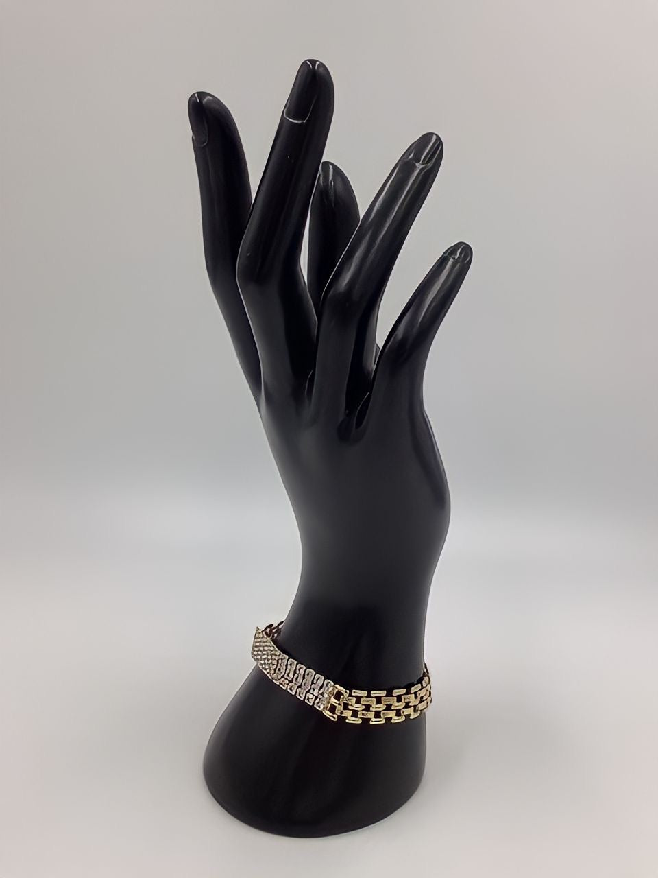 Laminated Gold Rhinestone Bracelet