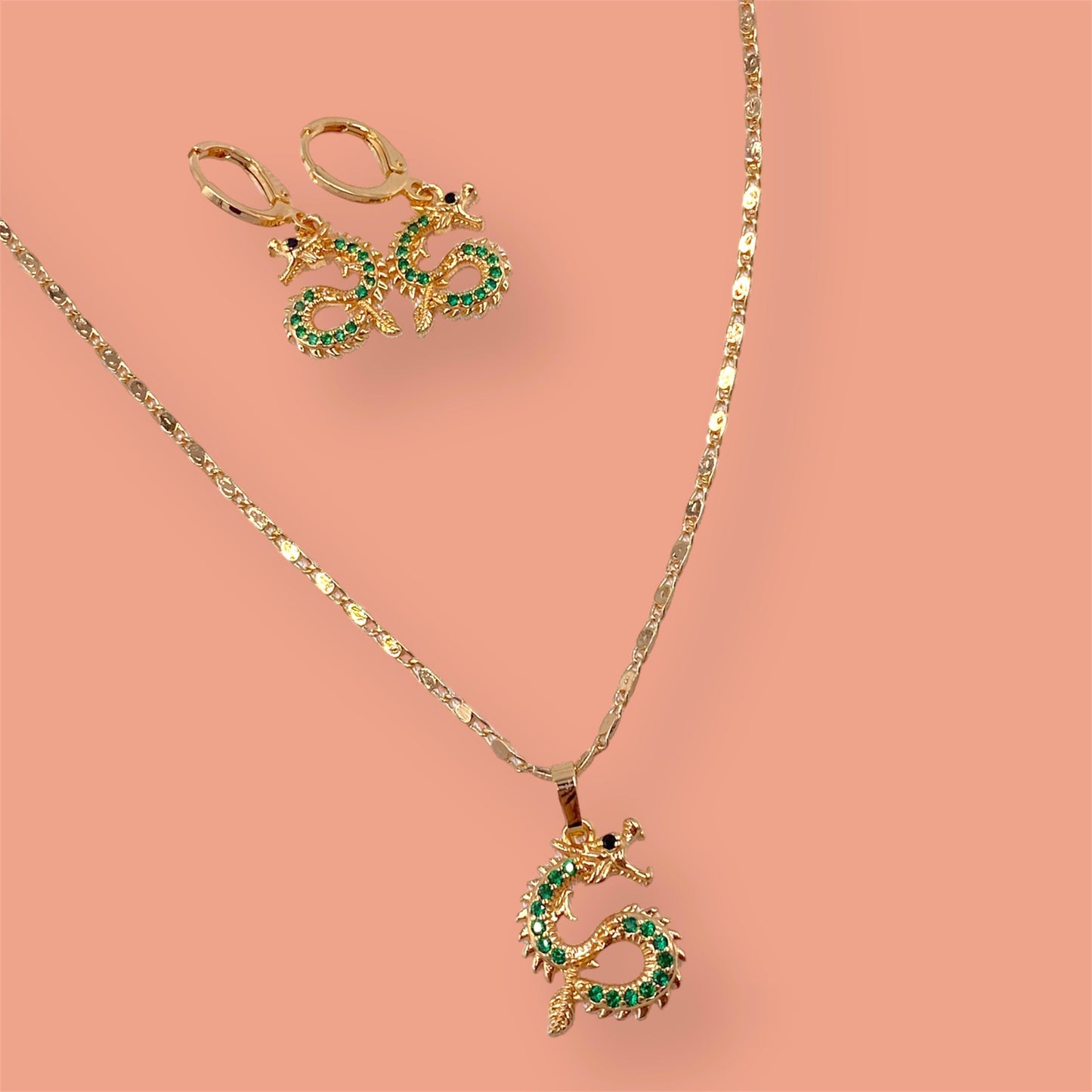 Green Snake Laminated Gold Set