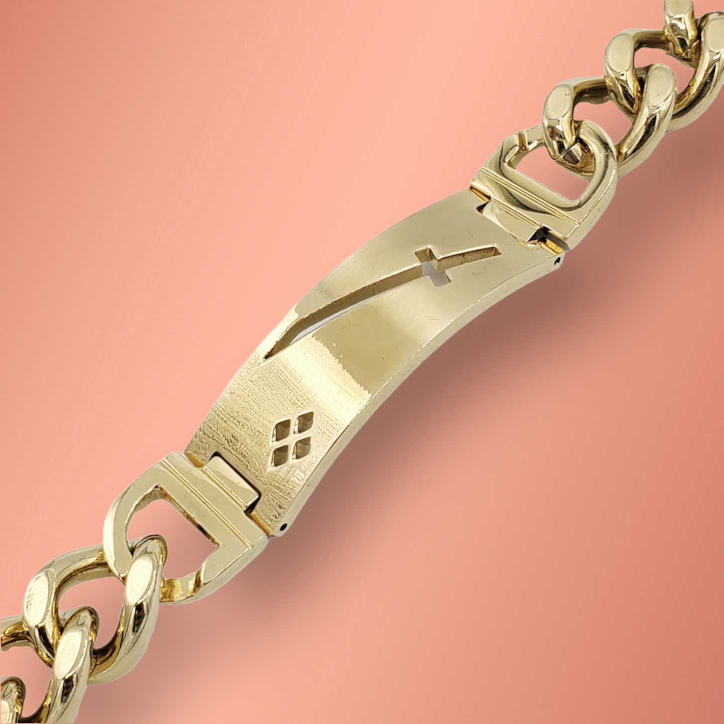 Cross Mens Bracelet Laminated gold