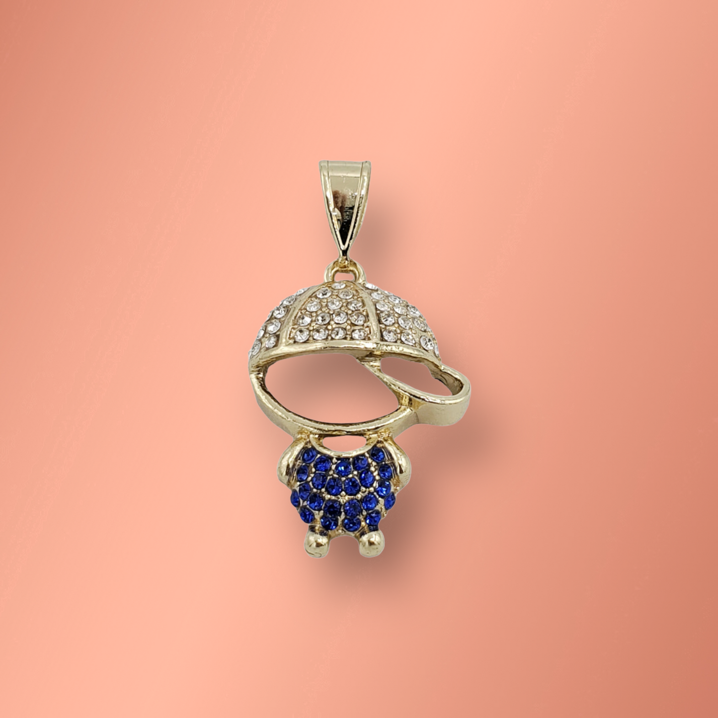 Blue Stone Boy Pendant Laminated Gold
