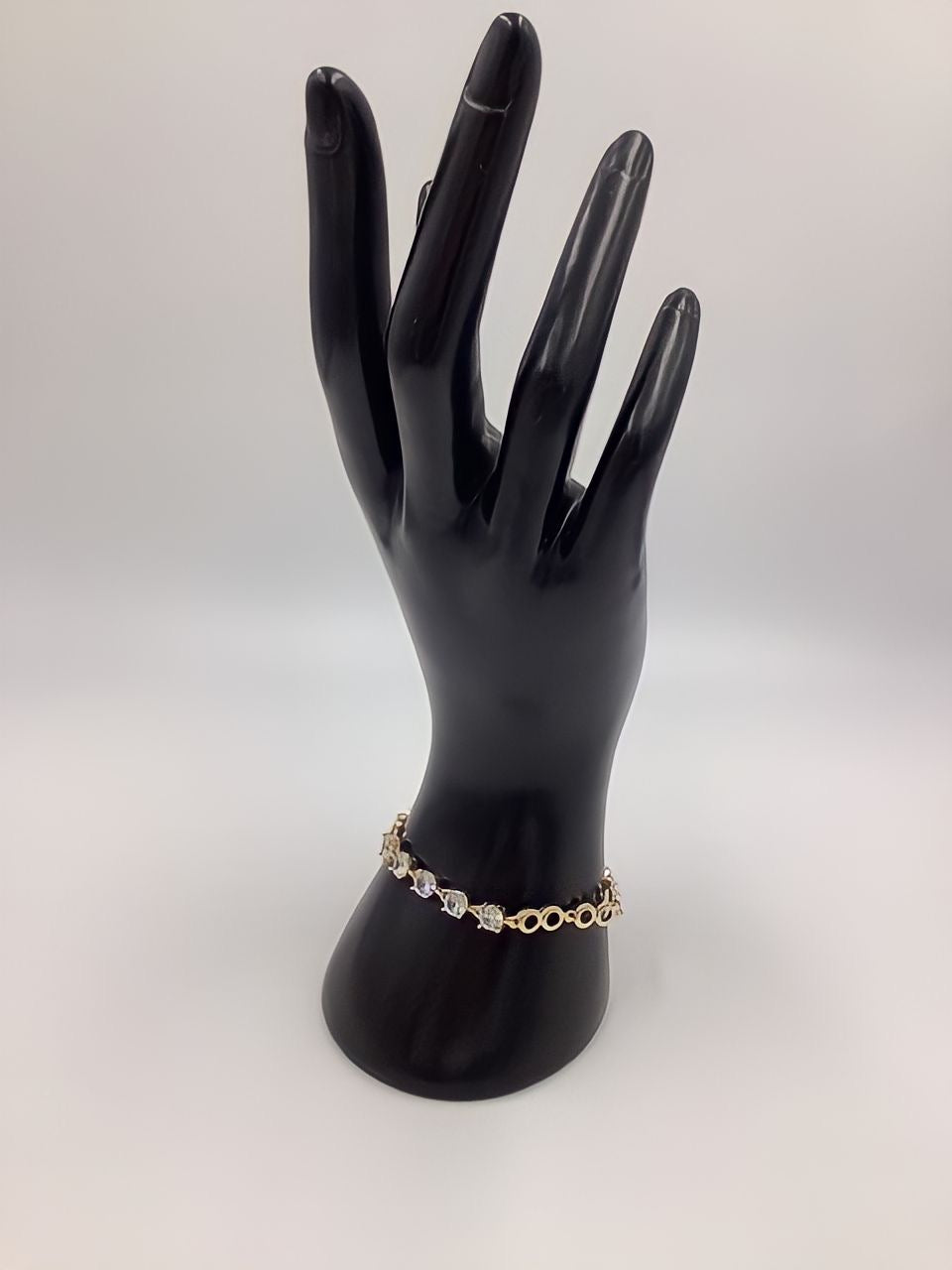 White Stones Bracelet Laminated Gold