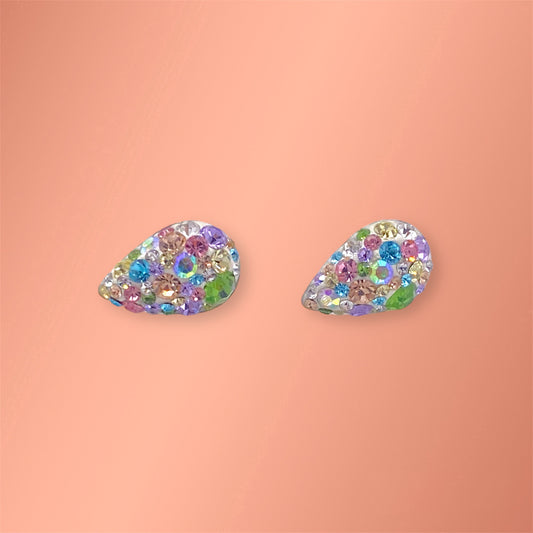 Multicolor Pear Silver 925 Earrings