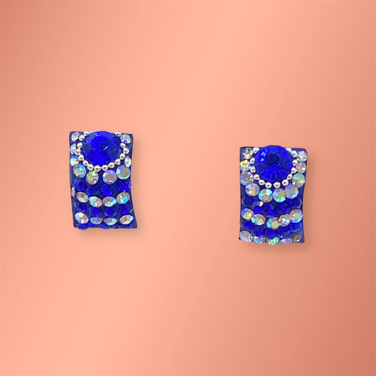 Royal Blue Rectangle Silver 925 Earrings