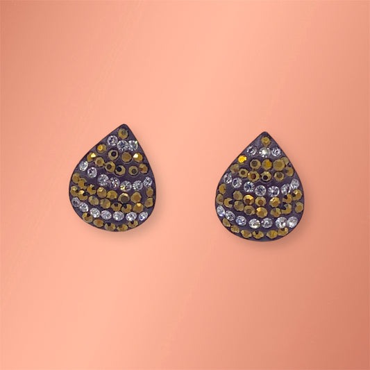 Gold Pear Silver 925 Earrings