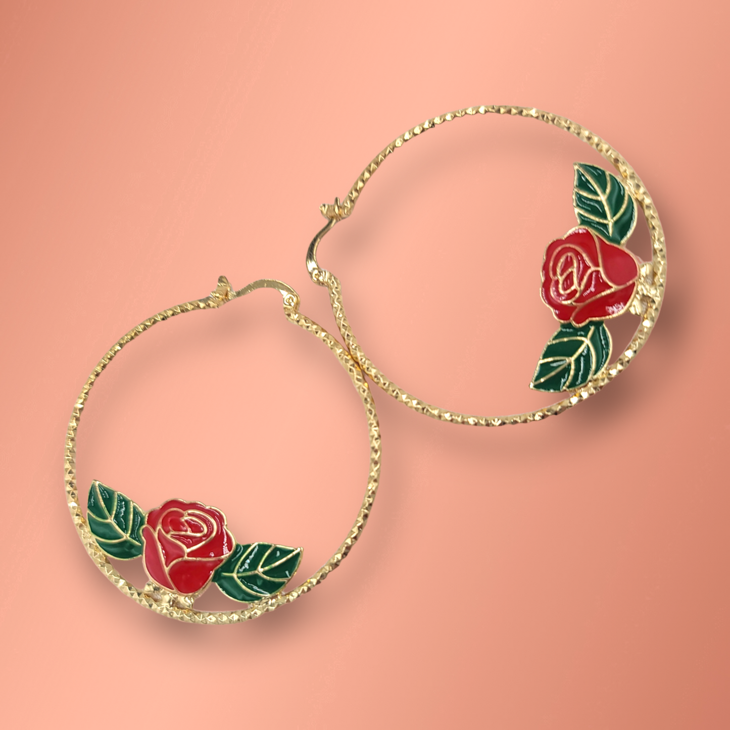 Rose Hoop Earrings