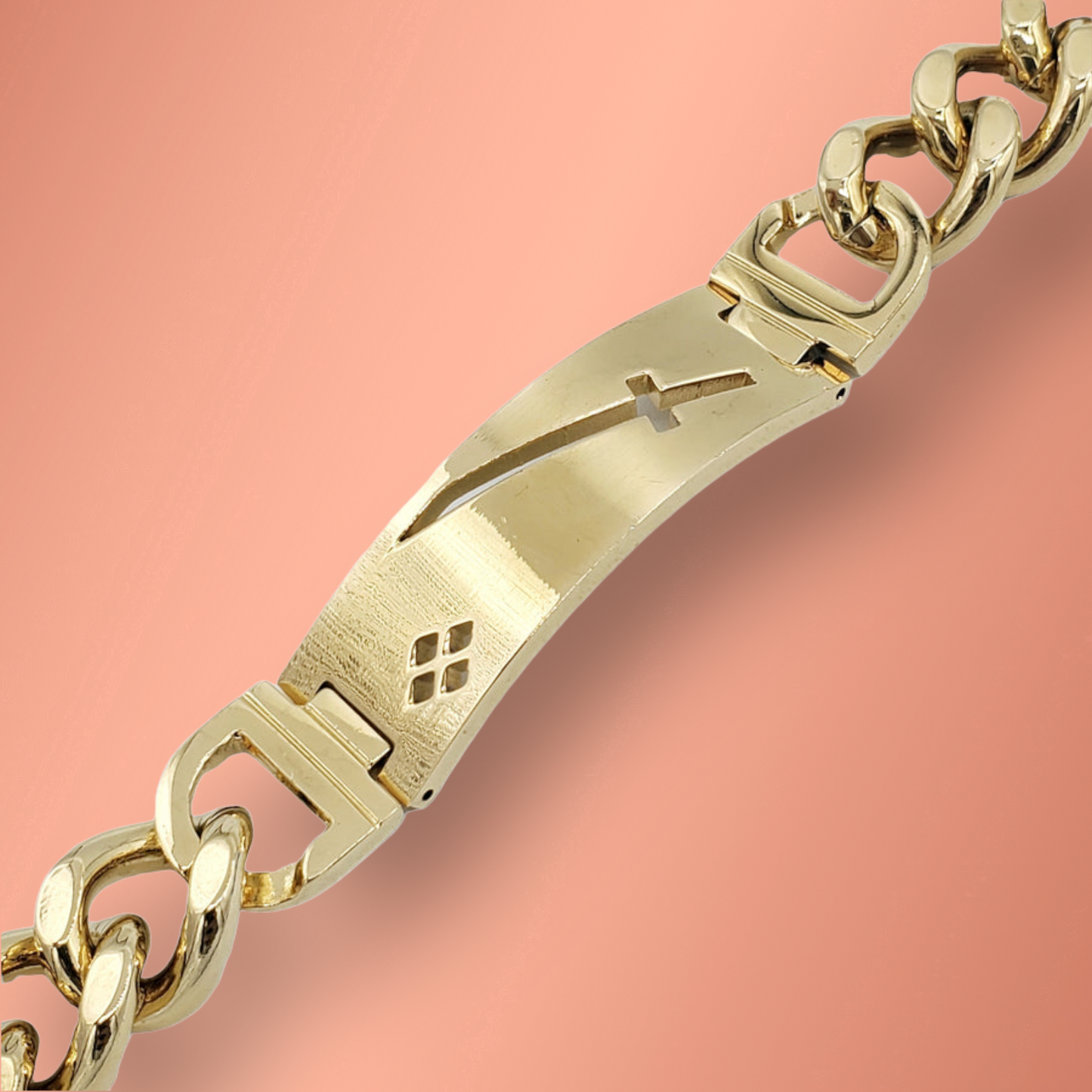 Cross  Mens Bracelet Laminated gold